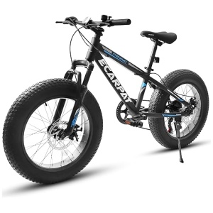 20 Inch Fat Tire Bike Adult/Youth Full Shimano 7 Speed Mountain Bike, Dual Disc Brake, High-Carbon Steel Frame, Front Suspension, Mountain Trail Bike