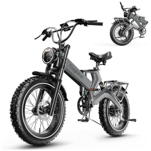 20000W Motor Folding Electric Bike for Adults,35MPH 100 Miles Long Range,48V 25Ah Removable Battery, 20" Fat Tire Foldable Ebikes,Hydraulic Disc...