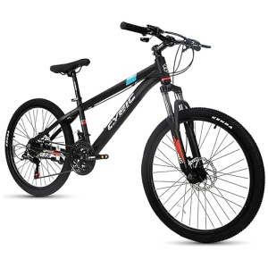 24 inch Mountain Bike, Aluminum Frame, Suspension Fork, Disc Brake, 24 inch Bicycle, Multiple Colors for Youth