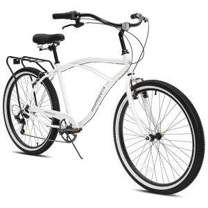 26” Beach Cruiser Bike for Man, Beach Bike with 7 Speeds Drivetrain, Adult Bicycles for Men, Good Stability, Smooth Riding Cruiser Bicycle for...