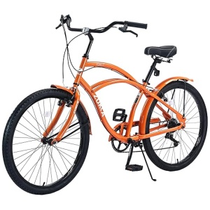 26 Inch Beach Cruiser Bike for Women/Girls/Men/Senior/Adults, City Hybrid Bike 7/Single Speed Steel Frame Commuter Bike for Women Men Senior, 7 Colors