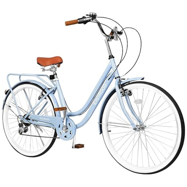 26 Inch Beach Cruiser Bike for Women, Hybrid Cruiser Bike with 7 Speed, Adjustable Seat, Lightweight Women Beach Cruiser Bike with Anti-Skid Tires,...
