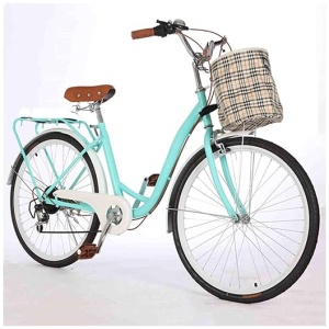 26 Inch Hybrid Bike for Women and Women,Adult Bike Hybrid Retro-Styled Cruiser,7-Speed Drivetrain