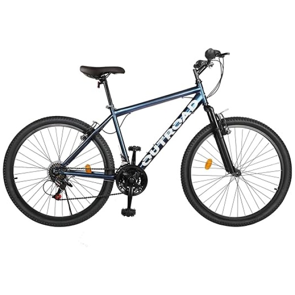 26 inch Mountain Bike for Men Women, 21 Speeds High-Carbon Steel Frame, Sport Cycling MTB Bicycle for Adult/Teenager, Blue/Grey/Black
