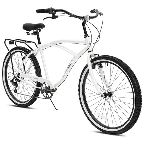 26 Inch Women Beach Cruiser Bike, Hybrid Cruiser Bike with Adjustable Seat, Beach Cruiser Commute Bike with Lightweight, Anti-Skid Tires & V-Brakes...