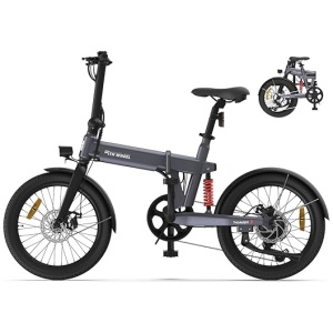 5TH WHEEL Thunder 2 Electric Bike, Max 50 Miles Range & 20 MPH, 700W Peak Motor, 36V 10.4AH Removable Battery & 6-Speed, 20” Electric Foldable...
