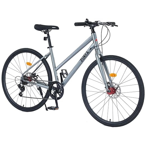 7/21/24 Speed Road Bike Hybrid Bike for Men and Women, 700C Wheels Racing Bicycle, Commuter Bicycle,City Bicycles，Double Disc Brakes,Commuting...