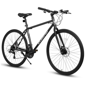 700C Road Bike, 14/21/24 Speeds, Flat/Drop Bar Aluminum/Steel Frame, Racing Bike City Commuting Road Bicycle for Men Women, Disc Brake