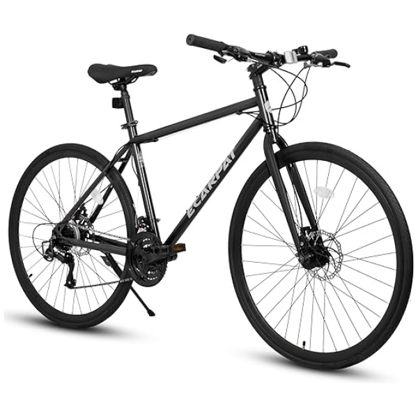 700C Road Bike, 14/21/24 Speeds, Flat/Drop Bar Aluminum/Steel Frame, Racing Bike City Commuting Road Bicycle for Men Women, Disc Brake
