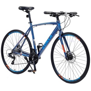 700C Road Bike,24 Speeds 3 x 8 28 Inch Bicycle,Flat Bar, Aluminium Alloy Frame,Disc Brake,Racing Bicycle,Commuter Bike,Hybrid Bike for Adult,...