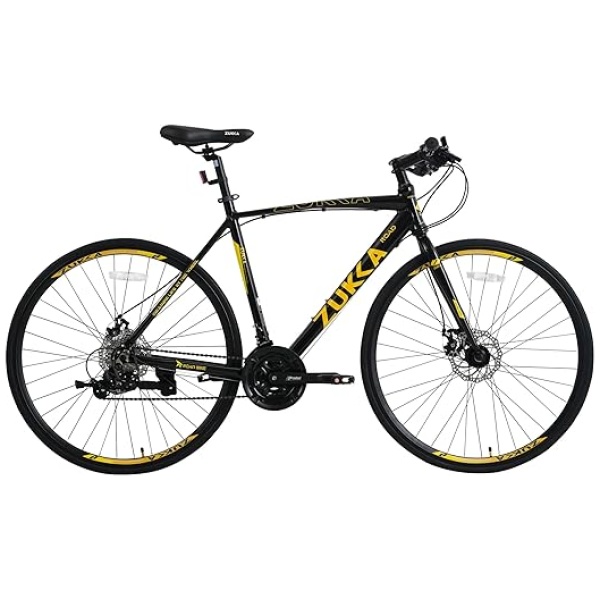 700C Road Bike,24 Speeds 3 x 8 28 Inch Bicycle,Flat Bar, Aluminium Alloy Frame,Disc Brake,Racing Bicycle,Commuter Bike,Hybrid Bike for Adult,...
