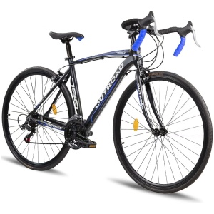700C Wheel 14/21-Speed Shifter Road Bike with Dual Disc/C-Brake and Alloy Fork, Commuter Bicycle with Shock Absorption, Lightweight Aluminium Alloy...
