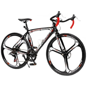 700C Wheel Road Commuter Bike, 14/21 Speed Shifter, Dual Disc Brakes Racing Bicycle with Light Aluminum Alloy Frame for Adult
