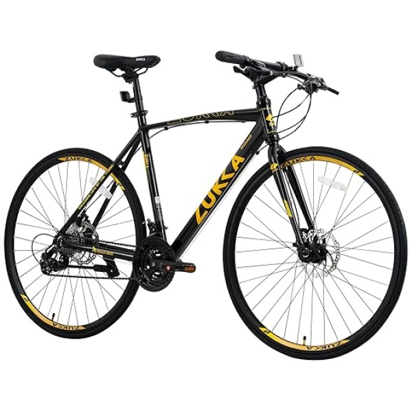 700C Wheel Road Commuter Bike, 700C Road Bike,24 Speeds Shifter, 24 speed Hybrid Road Bicycle with Light Aluminum Alloy Frame for Adult Men and...