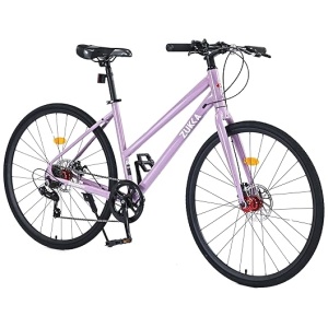 700C Wheel Road Commuter Bike, 700C Road Bike,7 Speeds Shifter, 7 speed Hybrid Road Bicycle with Light Aluminum Alloy Frame for Adult Men and...