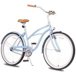 ACEGER 24 26 Inch Women Beach Cruiser Bike, Single Speed and 7 Speed, Adult Hybrid Bike Commuter Bicycle, Hi-Ten Steel Frame with Adjustable...