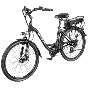 ANCHEER Electric Bike for Adults, 48V 500Wh EBike, UP to 60 Miles, Removable Battery, 3H Fast-Charge, 26" Commuter Electric Bicycles, 7-Speed, LCD...