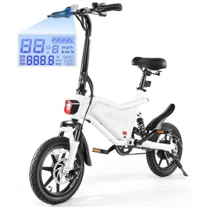 ANCHEER Folding Electric Bike for Adults, 374Wh Ebike, 20MPH Electric Bikes, 14" Foldable Electric Bicycle, UP to 45 Miles Electric Bikes, E Bike,...