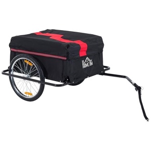 Aosom Bicycle Cargo Trailer, Two-Wheel Bike Luggage Wagon Trailer with Removable Cover