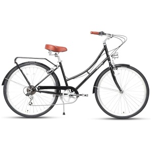 AVASTA 26 inch Hybrid Bike for Women Female Lightweight Step Through Hi-Ten Steel Frame City Commuter Comfort Lady Bicycle, 6-Speed, Color Black...