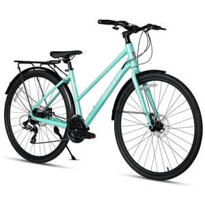 AVASTA Neptune Road Hybrid Bike 700C Lightweight Aluminum Alloy Frame with 24 Speed City Commute Bicycle with Rear Cargo Rack for Women, Dual Disc...