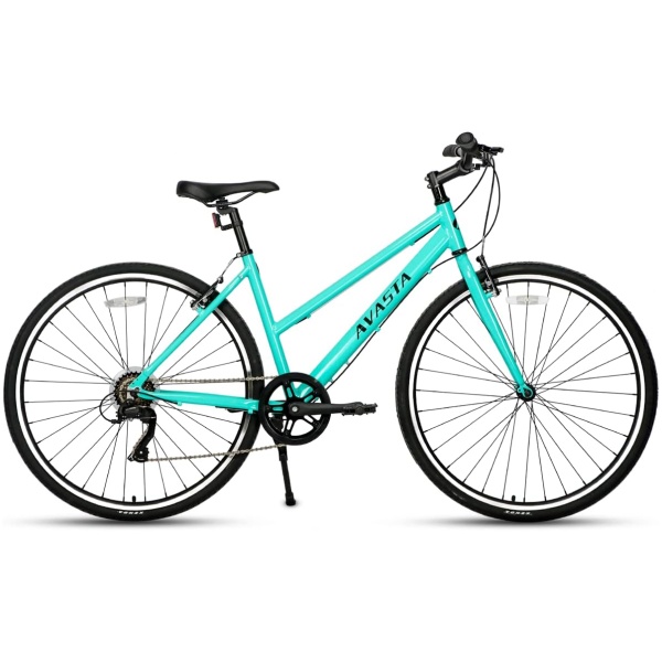 AVASTA Populus Road Hybrid Bike for Women with Kickstand, Lightweight Step Through 700c Aluminum Alloy Frame, 7-Speed Drivetrain, Multiple Colors