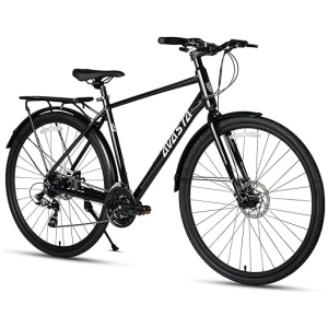AVASTA Uranus Road Hybrid Bike 700C Lightweight Aluminum Alloy Frame with 24 Speed City Commute Bicycle with Rear Cargo Rack for Men Women, Dual...