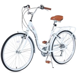 Beach Cruiser Bike for Women,Stylish 26-Inch Womens Bicycle - Carbon Steel Frame,Adjustable Seat,7-Speed Gears,Suitable for Commuting, Fitness,...