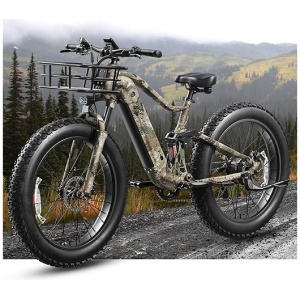 Boxer Electric Bike for Adults 1000W, 48V 20AH Battery Ebike, Full Suspension 26" Fat Tire E Bike, 28MPH 80Miles Range Mountain Electric Bicycle, 7...