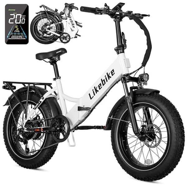 Cityfun S Electric Bike for Adults, UL 2849 Certified, 20'' Fat Tire Folding E-Bike with 500W Motor 48V 10.4AH Removable Battery, 20Mph Electric...