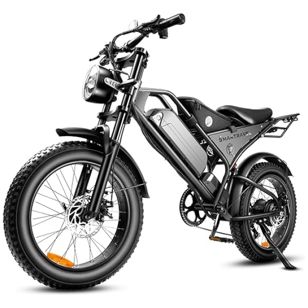 DK400 Electric Bike for Adults,Ebike with 1000W Motor, 48V/15Ah and Up to 28+MPH,Simano7 Speed (Upgrade Front Turn Signal+Rear Rack)…