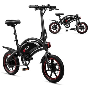 DYU Electric Bike for Adults Teens, D3F 14 in Folding Electric Bicycle,Commuter City E-Bike with 250W Motor and 36V 10AH Lithium-Ion Battery,40-45...