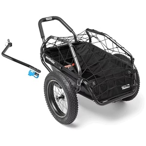e+kMULE Bike Cargo Carrier // Pull and Tow Handle // 4-Way Stretch Cargo Net // Quick Release 16x3 Pneumatic Fat Tires // 100lbs Max Load //...