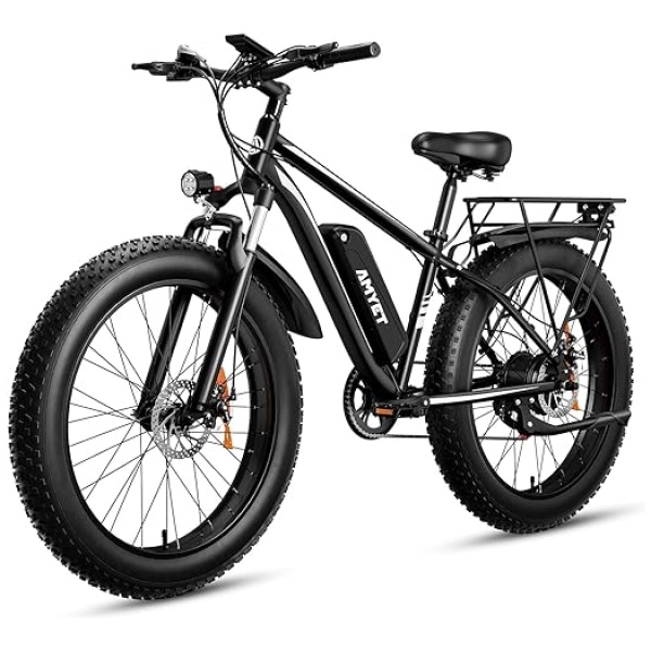 EB26 Electric Bike for Adults Peak 1500W Electric Bicycle 48V 15AH (720WH) Battery Electric Bike 26" Fat Tire Mountain 28mph 7 Speed Gears Dual...