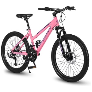Ecarpat Mercury100 24/26 inch Mountain Bike for Women Mountain Bicycle Shimano 21 Speeds Gear MTB with Steel Frame Dual Disc Brakes 100mm Front...