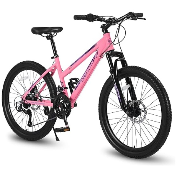 Ecarpat Mercury100 24/26 inch Mountain Bike for Women Mountain Bicycle Shimano 21 Speeds Gear MTB with Steel Frame Dual Disc Brakes 100mm Front...