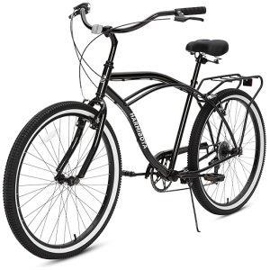 ECARPATEYE S26205 Adult Beach Cruiser Bike,7 Speed Bicycles, Multiple Colors,26" Inch Wheels, for Men and Women