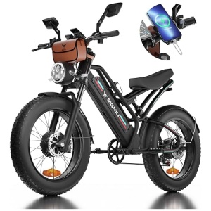 Electric Bike,2000W Dual Brushless Motor, 48V/22.4Ah Removeable Battery Ebike,Front/Rear Turn Signal,Rearview Mirror and 7 Gear Electric Bicycle
