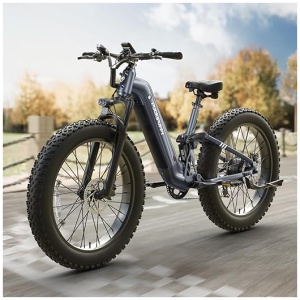 Electric Bike for Adults 1000W, 48V 20AH Battery Adult Electric Bicycles, 26" Fat Tire Full Suspension Step-Thru Ebike, 28MPH Mountain Ebike, 7...