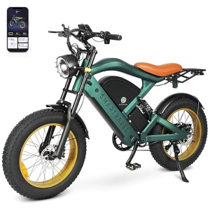 Electric Bike with 1200W Brushless Motor,32 MPH,20Ah Removable Battery,30 Miles Range,7 Speed,GPS Tracker with APP Control,20" Fat Tire,Ebike for...