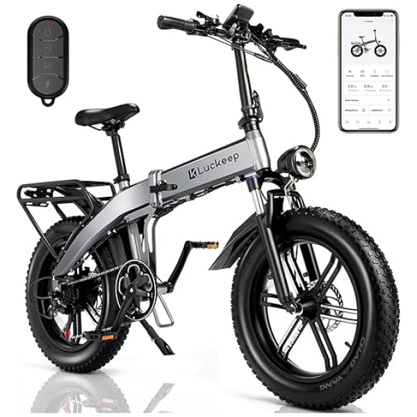 Folding Electric Bike for Adults 1200W Peak, 28/30MPH 60 Miles,720WH Battery 20x 4.0 Fat Tire Ebikes for Adults Foldable with Anti-Theft...