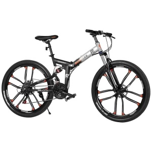Folding Mountain Bike for Men - Full Suspension Mens Mountain Bicycles 20 Inch Wheels 21 Speed Shimano Drivetrain Adult Bikes with Dual-Disc Brake...
