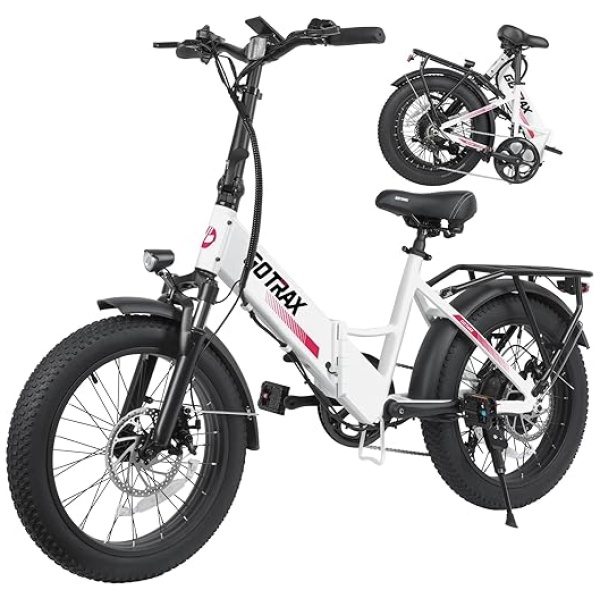 Gotrax 20" Folding Electric Bike with 55 Miles (Pedal-assist1) by 48V Battery, 20Mph Power by 500W, LCD Display and 5 Pedal-Assist Levels, Shimano...