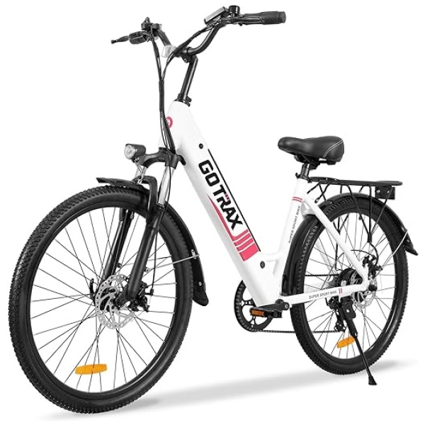Gotrax 26" Electric Bike, Max Range 30Miles(Pedal-assist1) & 15.5/20Mph Power by 250/350W, 3 Riding Modes & Adjustable Seat, 7-Speed & Front Shock...