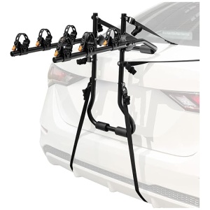 GYMAX Bike Rack, Trunk Mounted 3 Bike Hitch Rack with 2” Receiver & Double Safety Guarantee, Folding Heavy Duty Adjustable Bicycle Rack for Cars,...