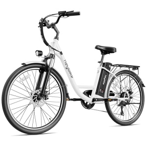 Heybike Cityscape Electric Bike 350W(Peak 500W) Electric City Cruiser Bicycle Up to 40 Miles Removable Battery, 7-Speed and Dual Shock Absorber,...