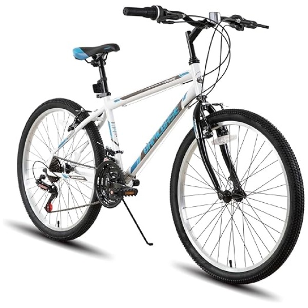 Hiland 24 26 inch Mountain Bike for Men Women, 21 Speeds High-Carbon Steel Frame, Sport Cycling MTB Bicycle for Adult
