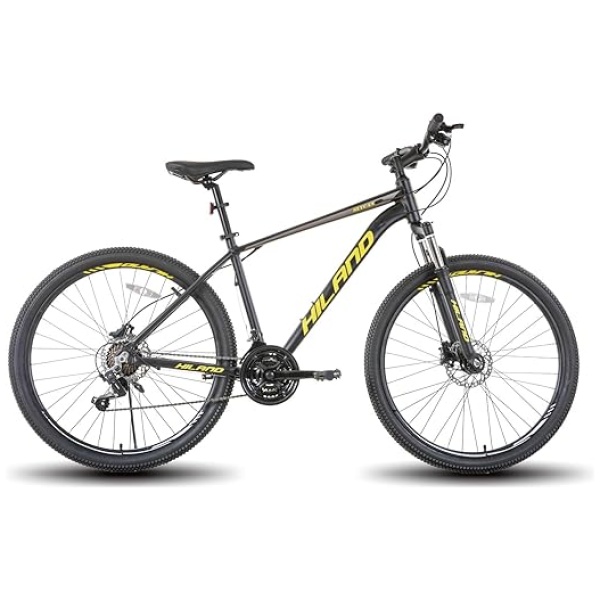 Hiland 27.5 inch Mountain Bike 21 Speeds, Lock-Out Suspension Fork, Aluminum 18 inch Frame Hydraulic Disc-Brake for Men Women Mens MTB Bicycle...