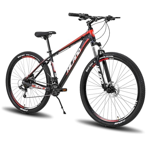 Hiland 29 Inch Mountain Bike for Men, Aluminum Frame, Front and Rear Hydraulic Disc Brakes, Lock-Out Suspension Fork, 16 Speeds, Hardtail Trail MTB...