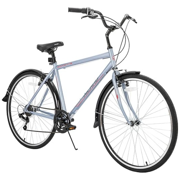 Hiland 700C Hybrid Bike for Men Women Shimano 7speeds Cruiser Bicycle Step-Through or Step-Over Frame Hybrid Bicycle for Mens